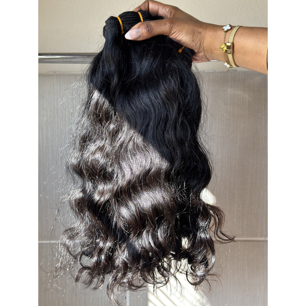 3 BUNDLE DEAL 18" INDIAN RAW WAVY